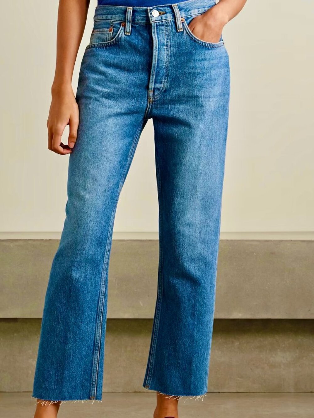 RE/DONE 70s Stove Pipe High Rise Straight Jeans Size:23